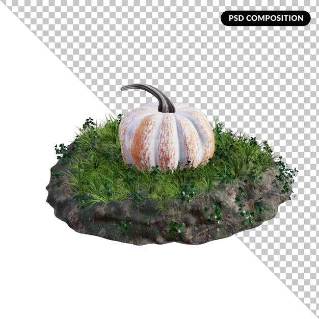 Calabaza de helloween aislada 3d