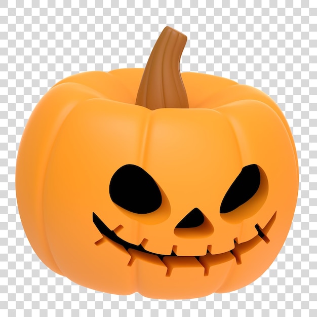 Calabaza Jack o Lantern aislada sobre fondo blanco Feliz concepto de Halloween Ilustración de renderizado 3D