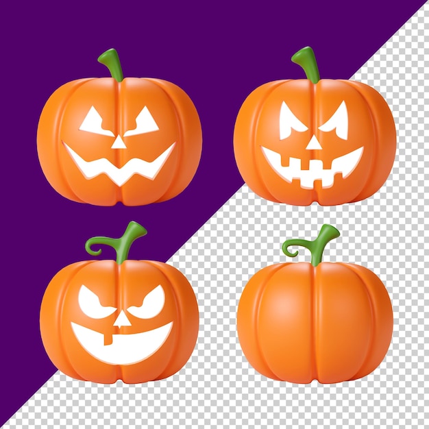 Calabaza jack o lantern aislado render 3d