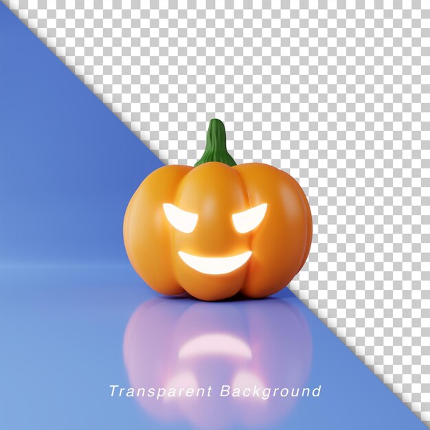 Calabaza linda de halloween de ilustración 3d sonriendo