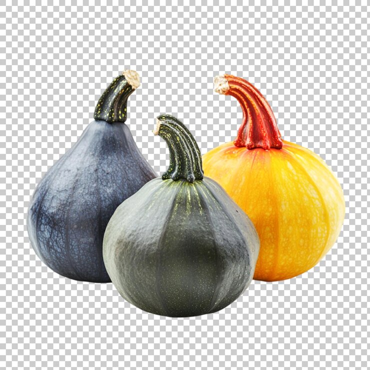 PSD calabaza de rayas verdes y amarillas aislada