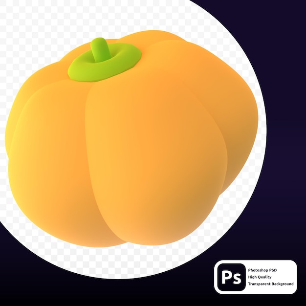 Calabaza en representación 3D para ilustración web u otros fines gráficos