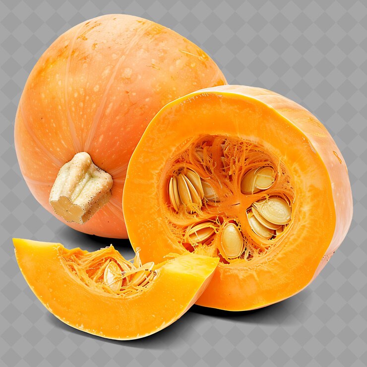 PSD una calabaza con semillas y semillas en ella