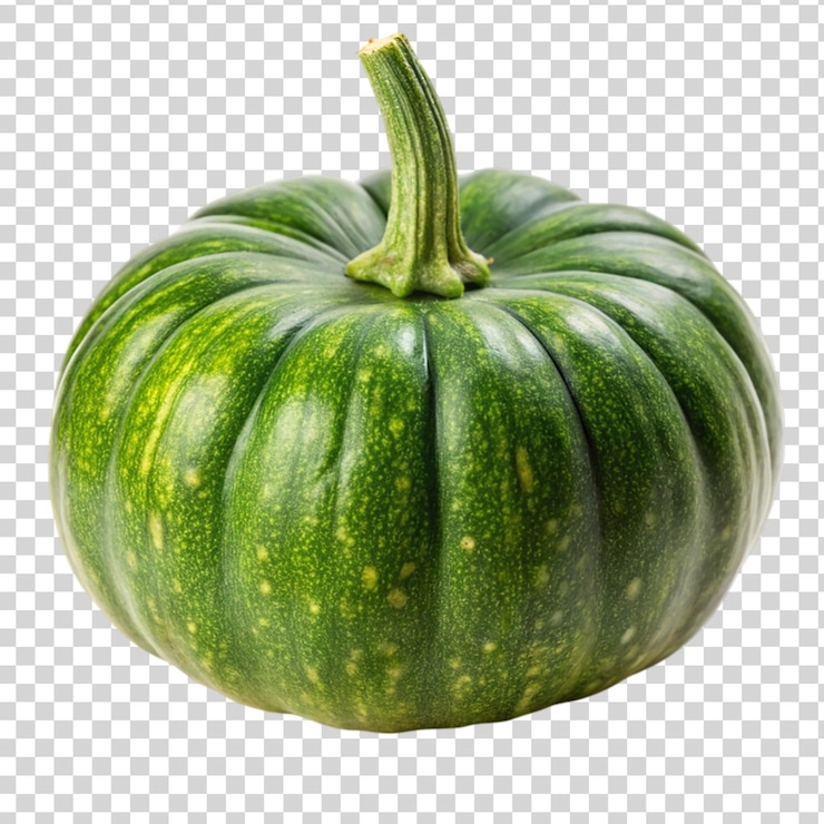 PSD calabaza verde sobre un fondo transparente