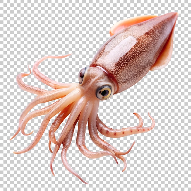 Calamares frescos aislados sobre un fondo transparente