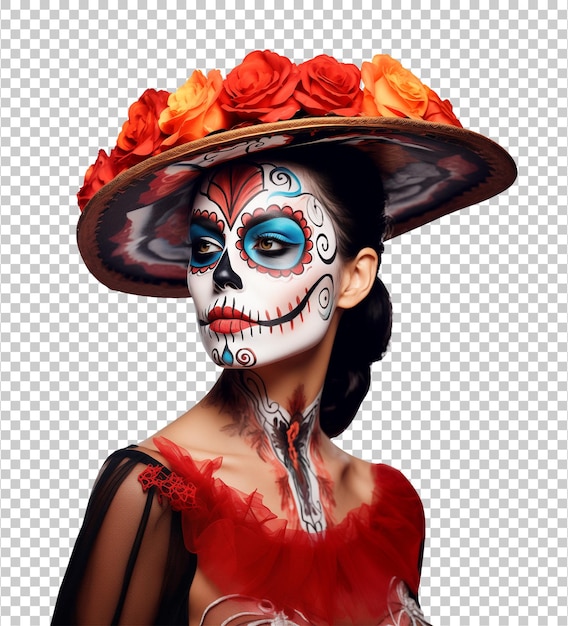 PSD la calavera catrina aislada en un fondo transparente