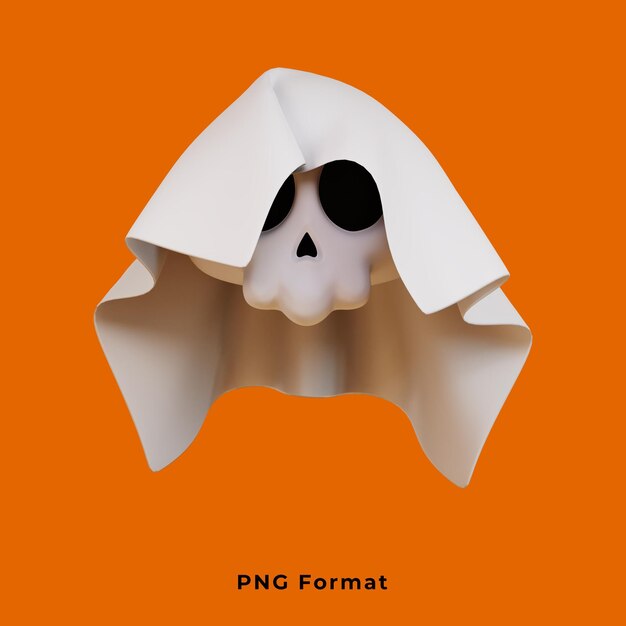 PSD calavera de halloween en el fondo de png