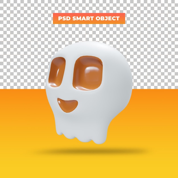 Calavera sonriente de halloween, ilustración 3d