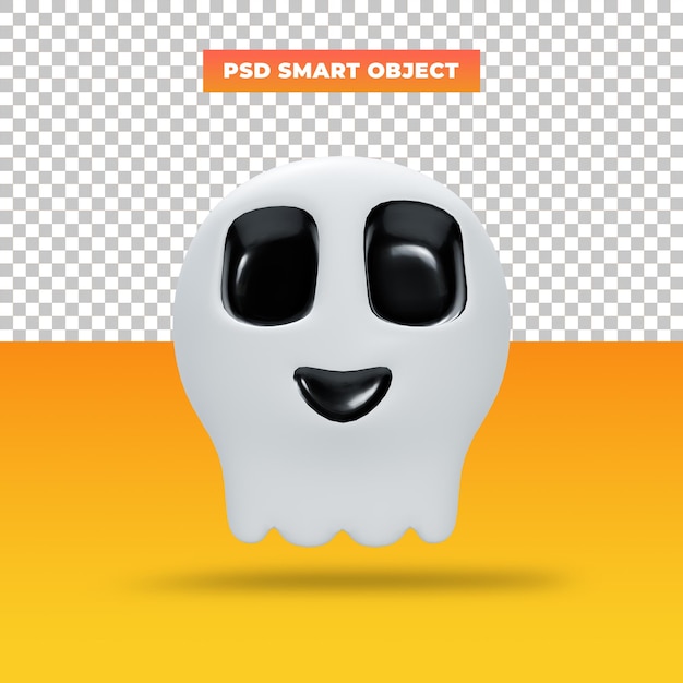 PSD calavera sonriente de halloween, ilustración 3d