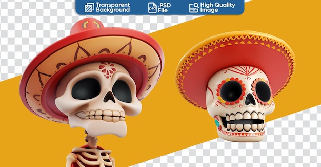 PSD las calaveras de calavera preparadas para el cinco de mayo