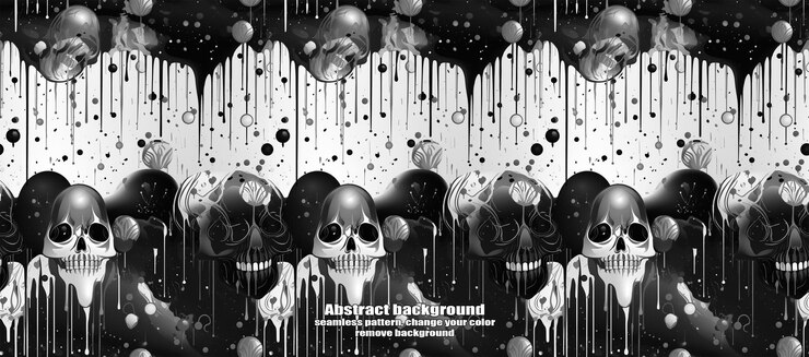 PSD las calaveras espeluznantes y los fantasmas brillantes de fondo de halloween