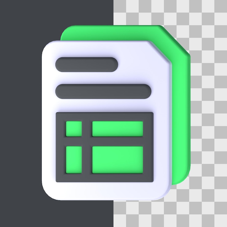 PSD calc file en renderizado 3d para presentación web de activos gráficos u otros