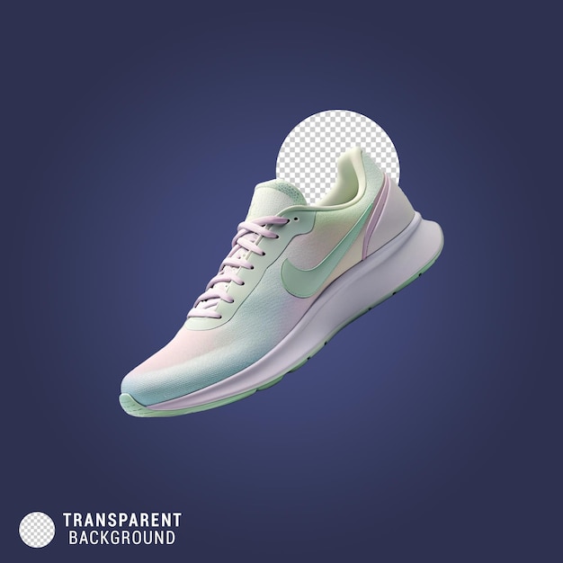 PSD calçados desportivos confortáveis adequados para correr e caminhar isolados sobre um fundo transparente