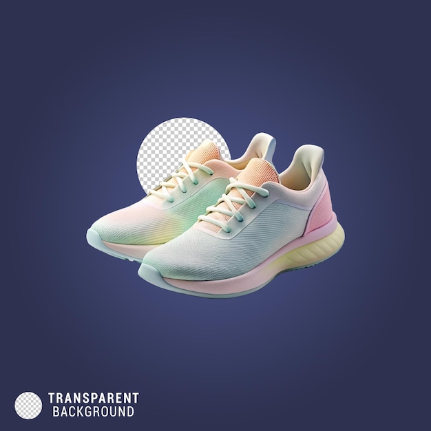 PSD calçados desportivos confortáveis adequados para correr e caminhar isolados sobre um fundo transparente