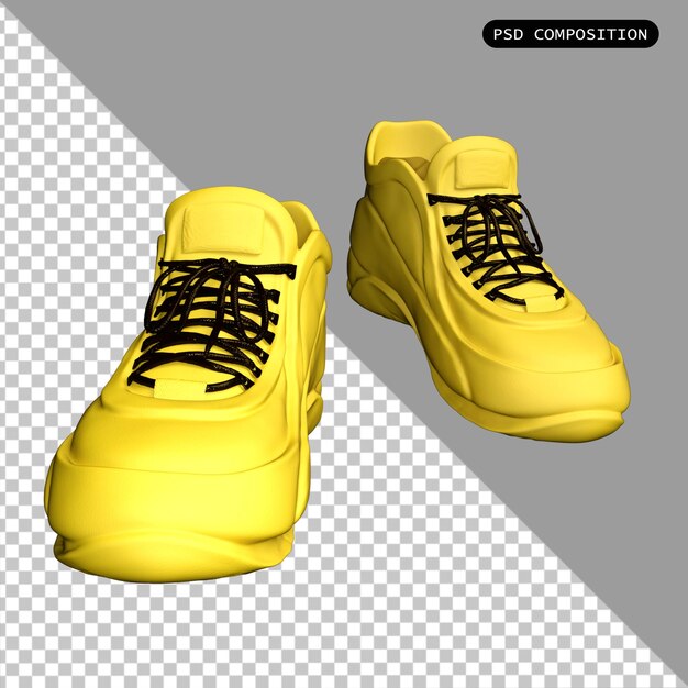 Calçados psd moda casual 3d ilustração de renderização