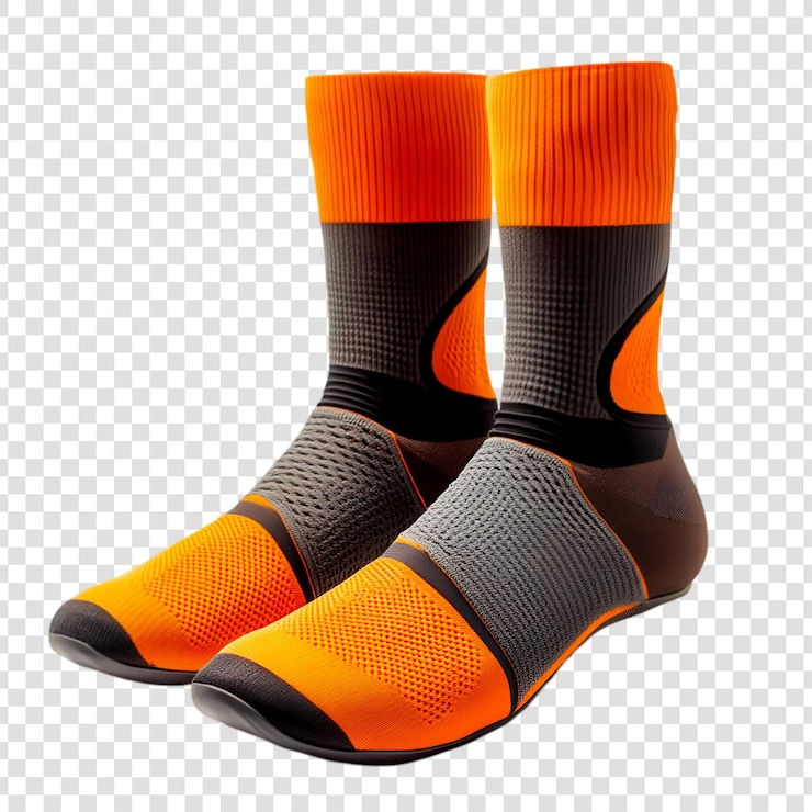 PSD calcetines atléticos naranjas y grises calzado elegante para deportes