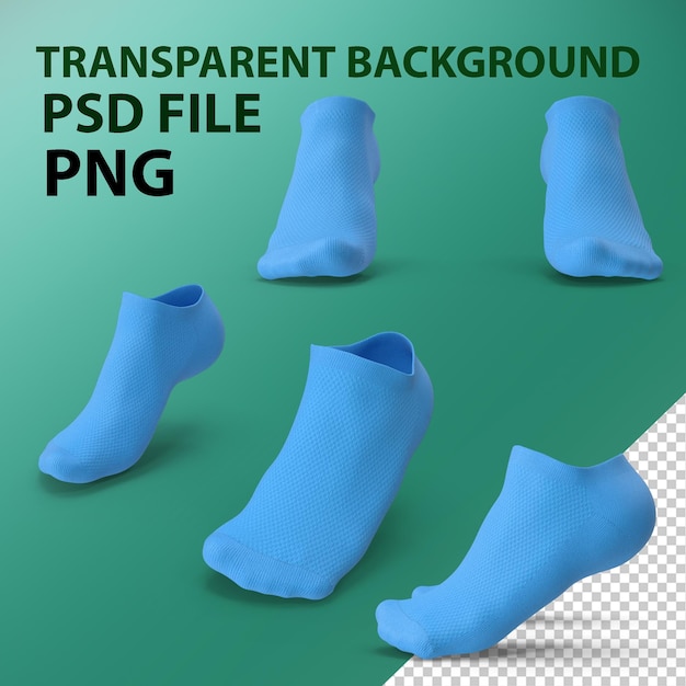 PSD calcetines azules en los pies dedos de los pies png