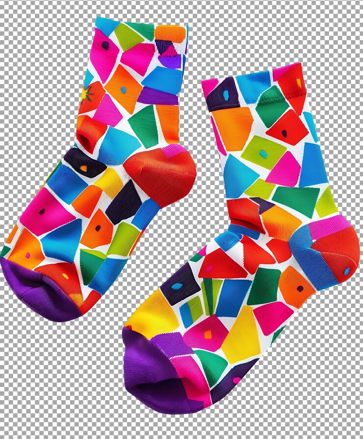PSD calcetines coloridos png aislados sobre un fondo transparente