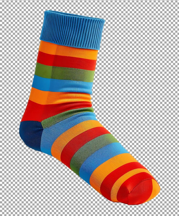 PSD calcetines coloridos png aislados sobre un fondo transparente