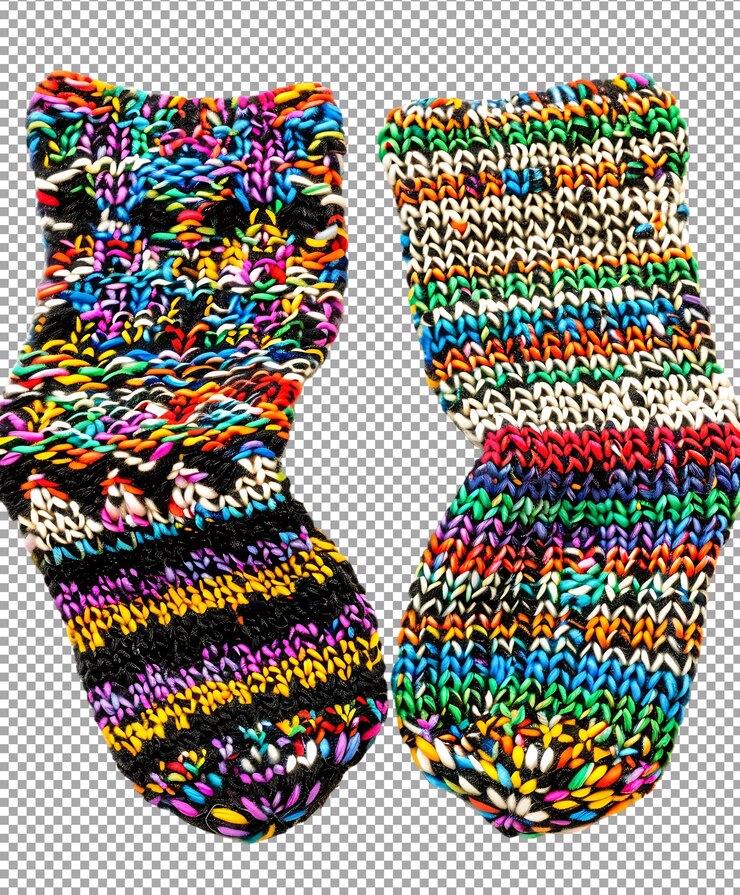 PSD calcetines coloridos png aislados sobre un fondo transparente