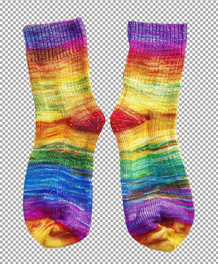 PSD calcetines coloridos png aislados sobre un fondo transparente