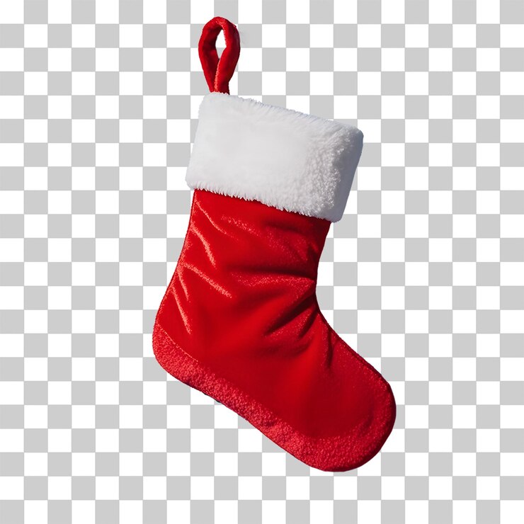 PSD calcetines de navidad con hermosos adornos de nieve y tallas