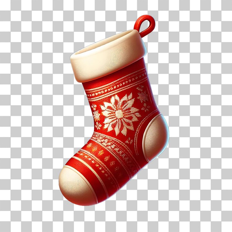 PSD calcetines de navidad con hermosos adornos de nieve y tallas
