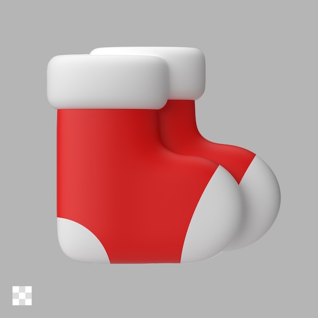 PSD calcetines de navidad icono 3d