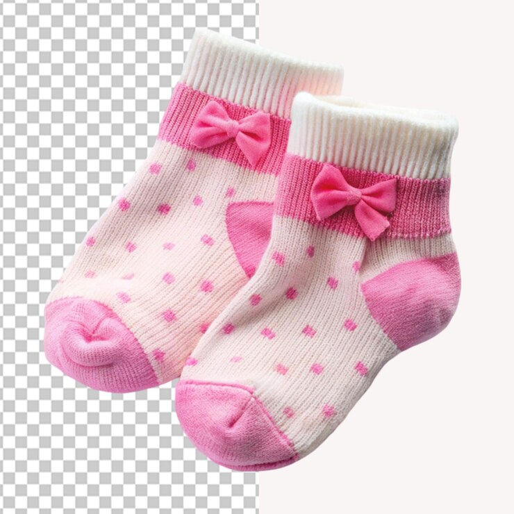 PSD calcetines para niñas con fondo transparente