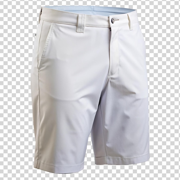 PSD calções de golfe brancos masculinos isolados em fundo transparente