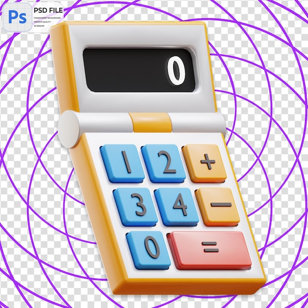 PSD calculador 3d render ilustração icon isolado png