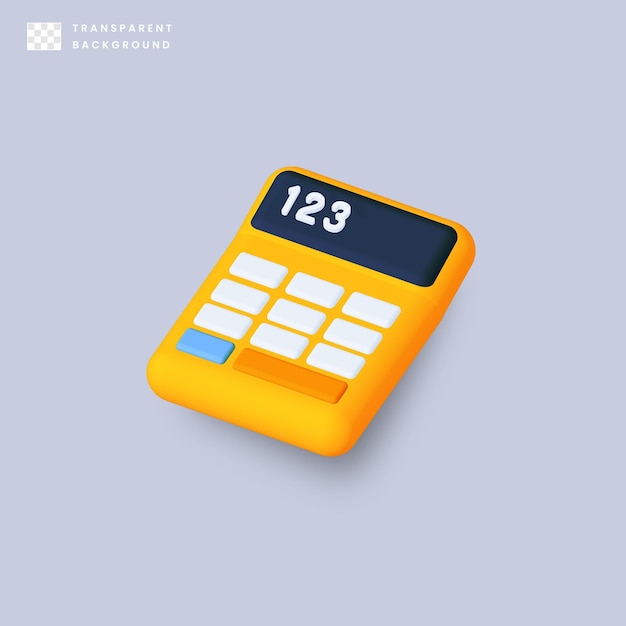 PSD calculadora 3d com visualização de números