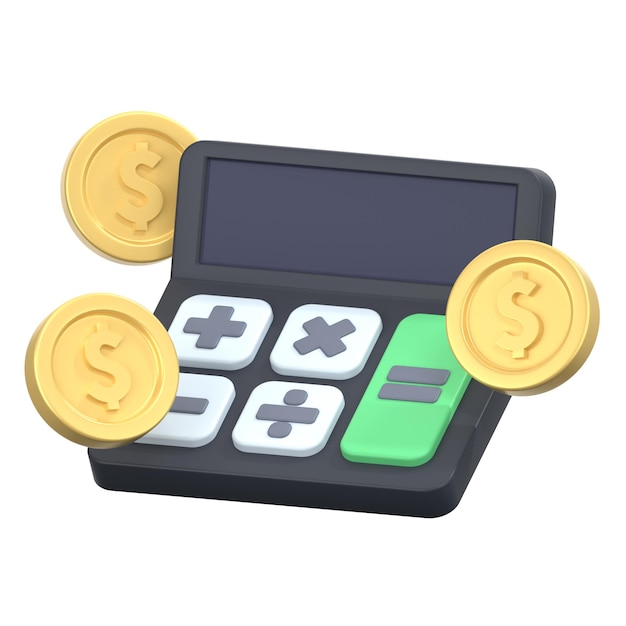 PSD calculadora 3d ilustración elemento del paquete de iconos