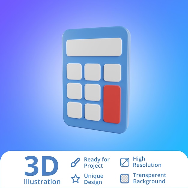 Calculadora 3d ilustración