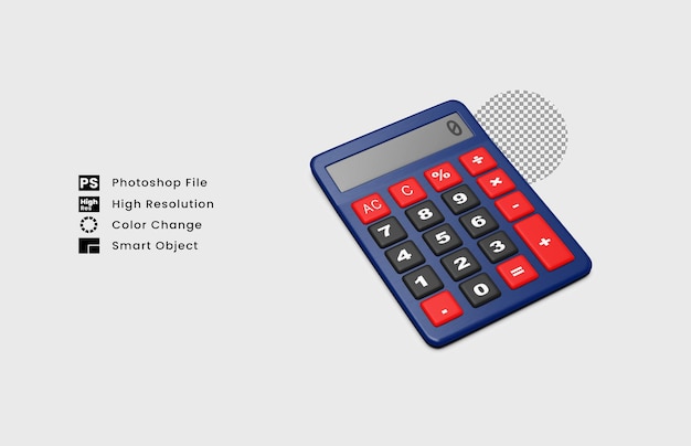 PSD calculadora 3d render