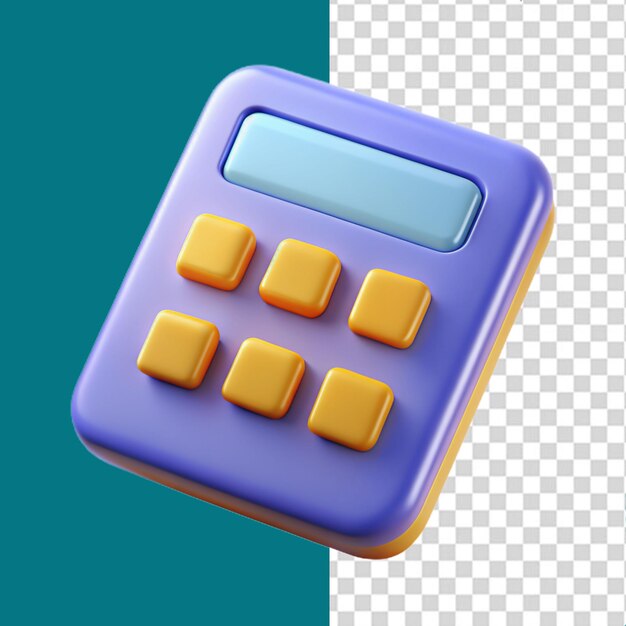 PSD calculadora 3d sobre un fondo transparente