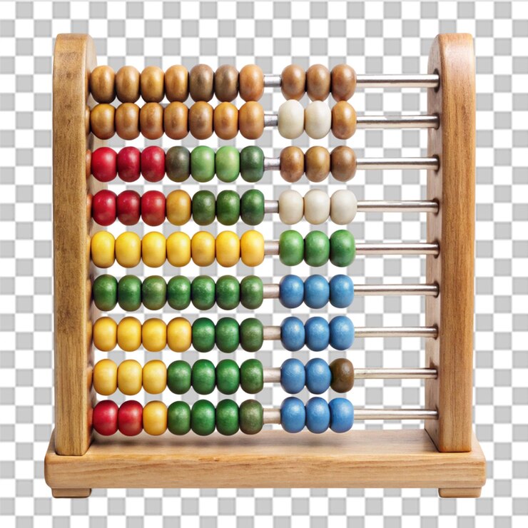 PSD calculadora de ábaco matemática aislada en un fondo transparente