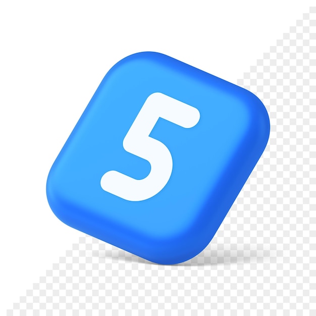 Calculadora de cinco caracteres teclado botón azul conteo financiero icono isométrico realista 3d