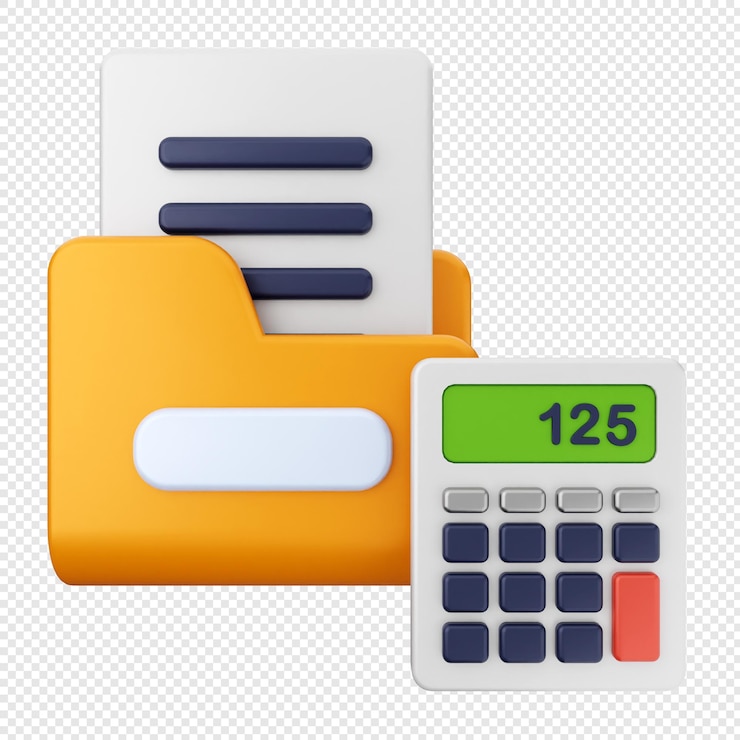PSD calculadora de datos de carpetas de negocios de finanzas 3d