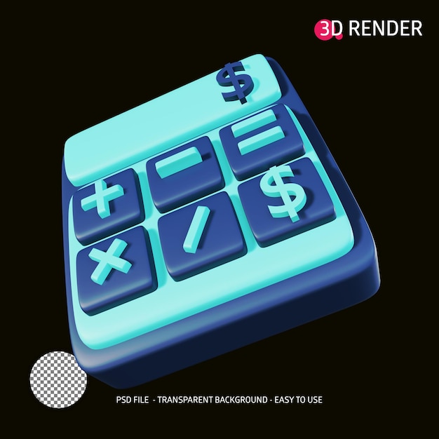 Calculadora de ícone de renderização em 3D 22