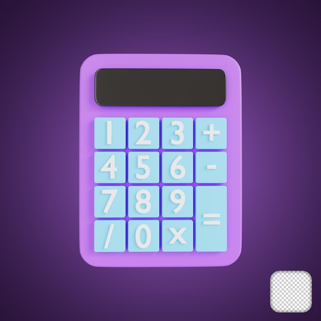 PSD calculadora icono 3d ilustración