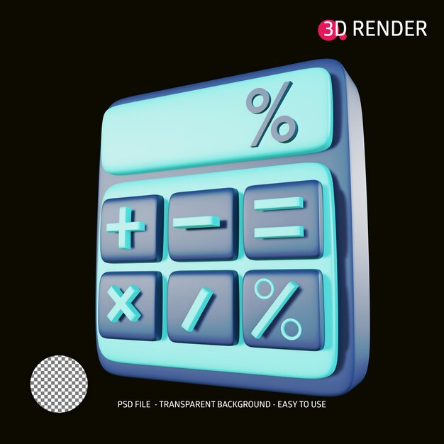 Calculadora de icono de render 3D 17