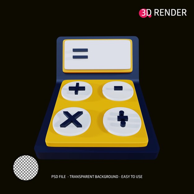 Calculadora de icono de render 3d 5