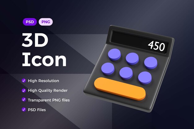 Calculadora de iconos de renderizado 3D