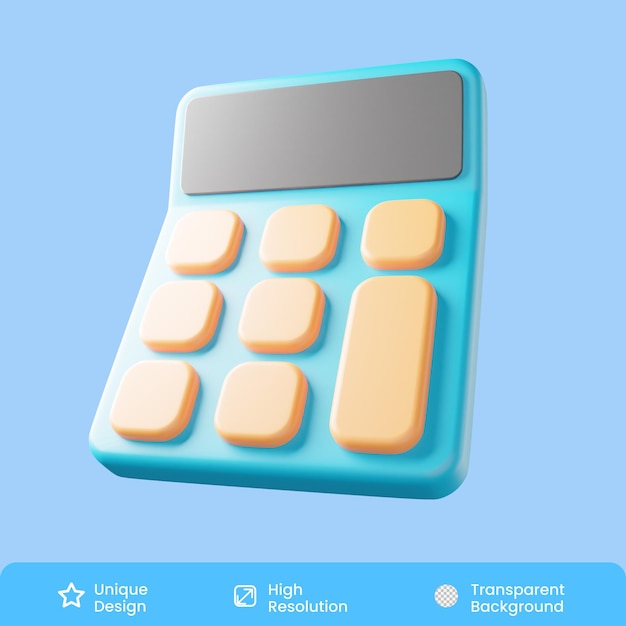 PSD calculadora ilustración 3d