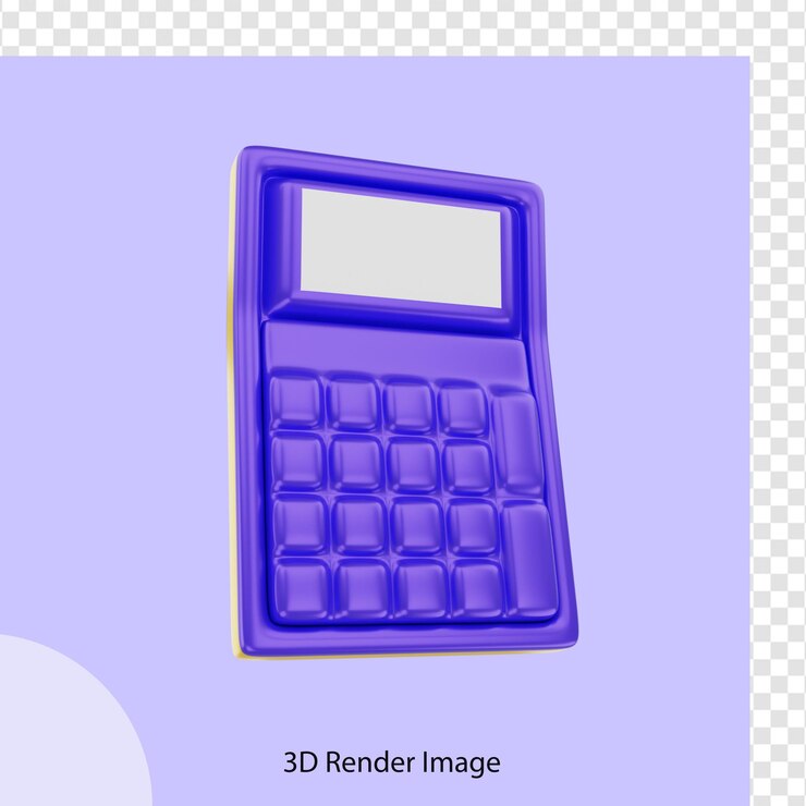 PSD calculadora de objetos educativos de renderizado 3d