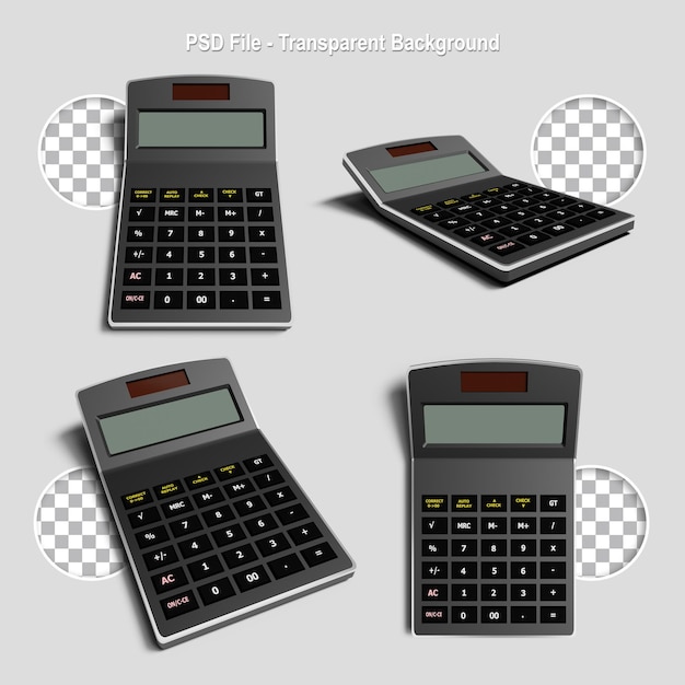PSD calculadora realista de renderização 3d