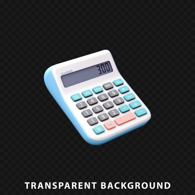 Calculadora de representación 3d aislada sobre un fondo transparente