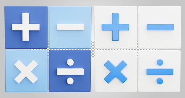 calculation button isolated on transparent background 3d render