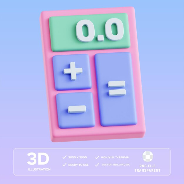 calculator 3d icon illustration